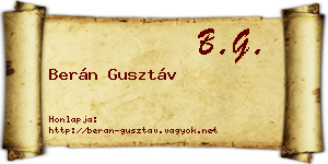Berán Gusztáv névjegykártya