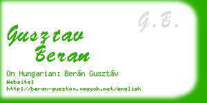gusztav beran business card